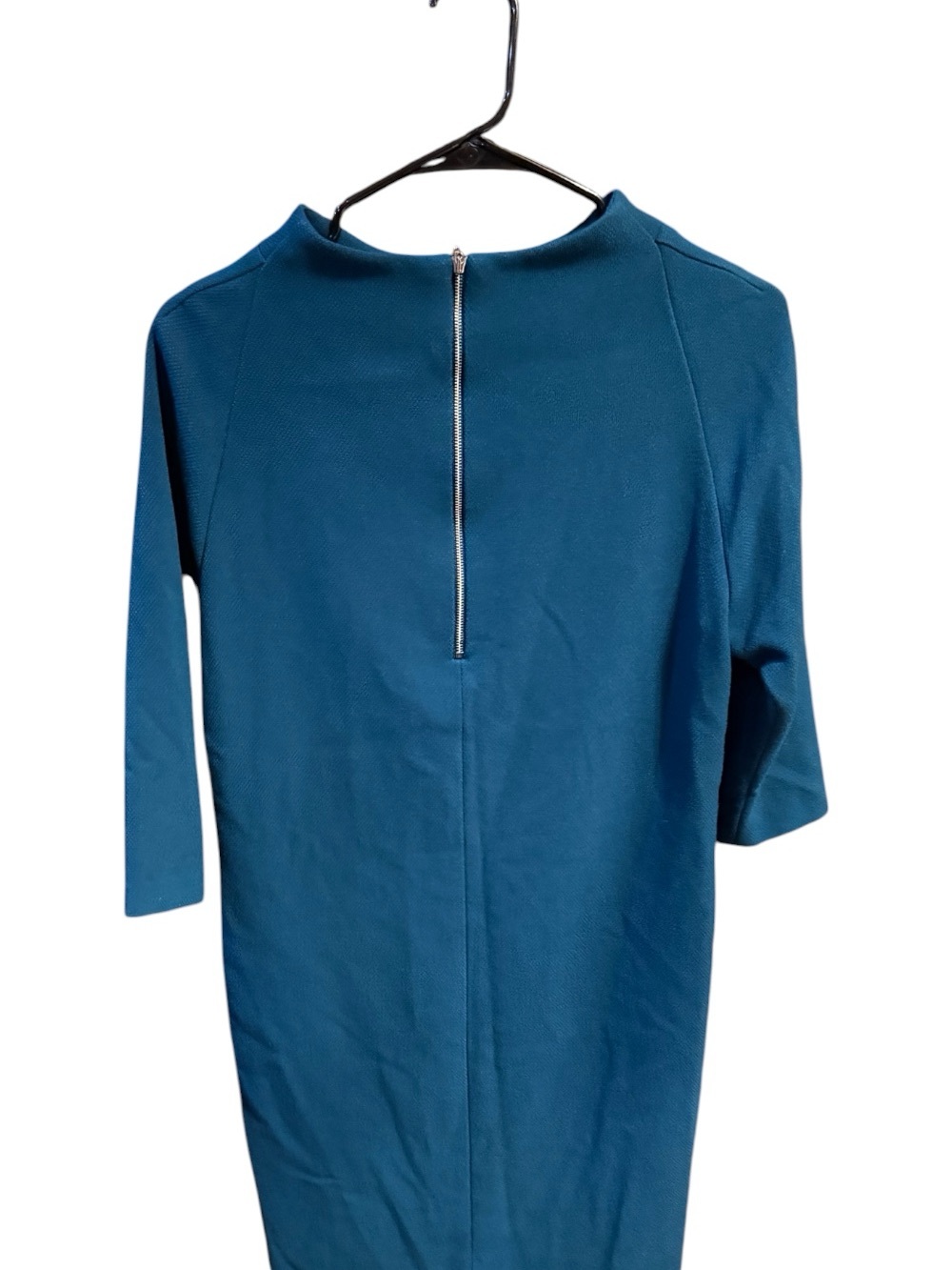 ANTONIO MELANI Teal-Blue JULIA Dress Three-Quarter Sleeves Moch Neck & pockets - Picture 3 of 8